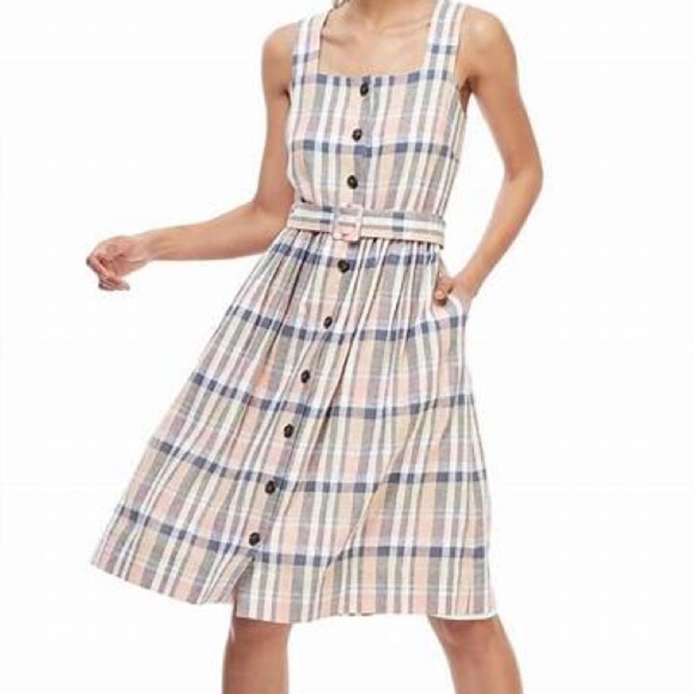 Gal Meets Glam Multicolor Plaid Midi Dress size 4